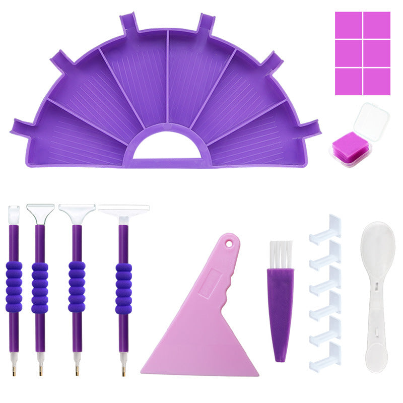 Ensemble d'accessoires violet de broderie diamant