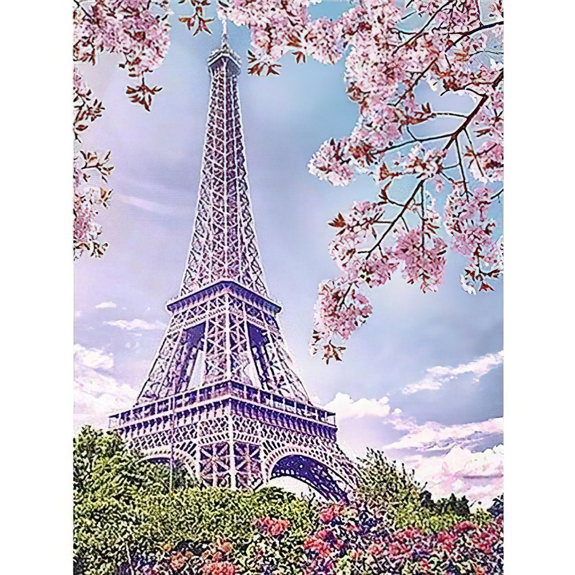 Fleurs de cerisier avec tour Eiffel