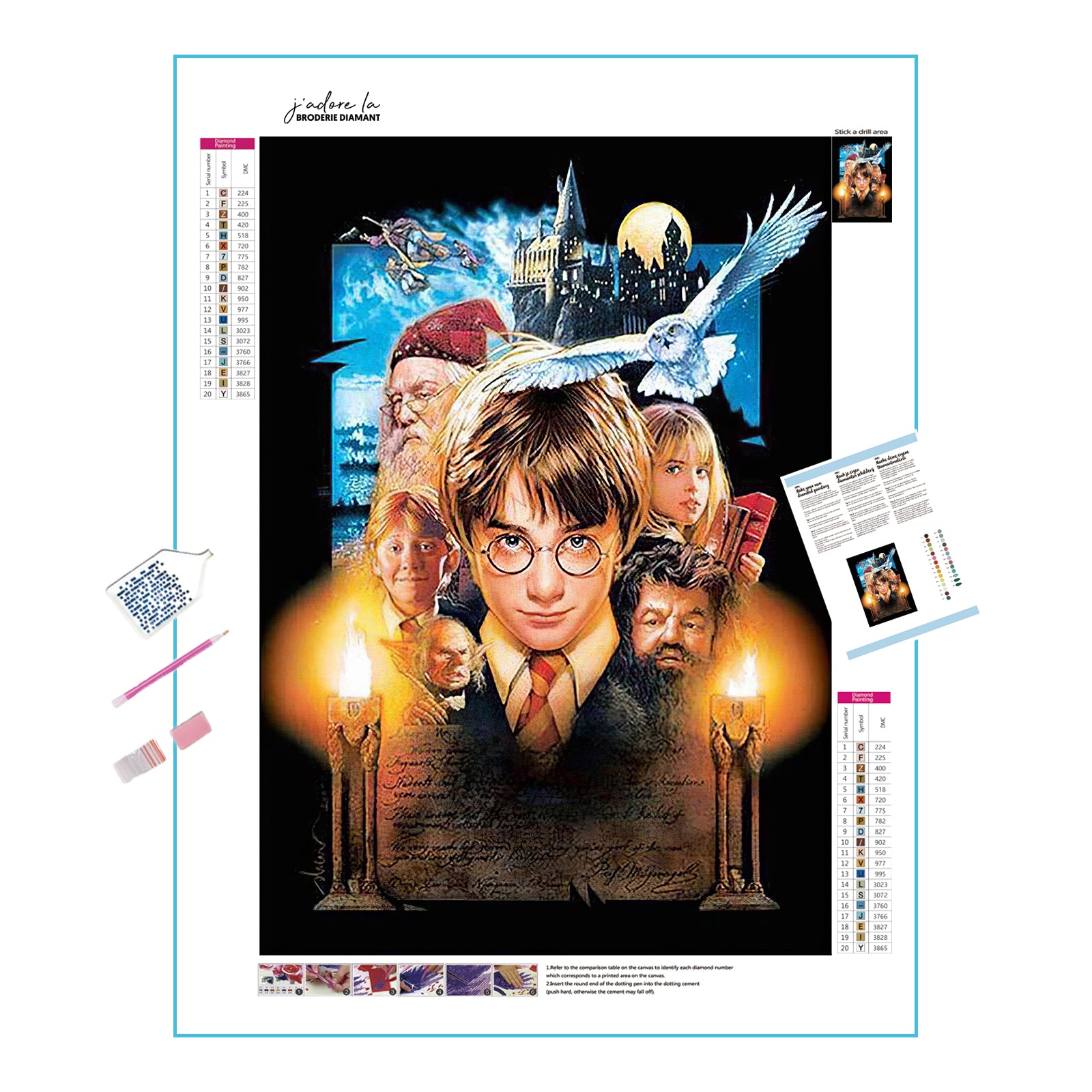 Revivez l’aventure magique avec Harry Potter dans cette broderie diamant. Harry Potter - j'adore la broderie diamant