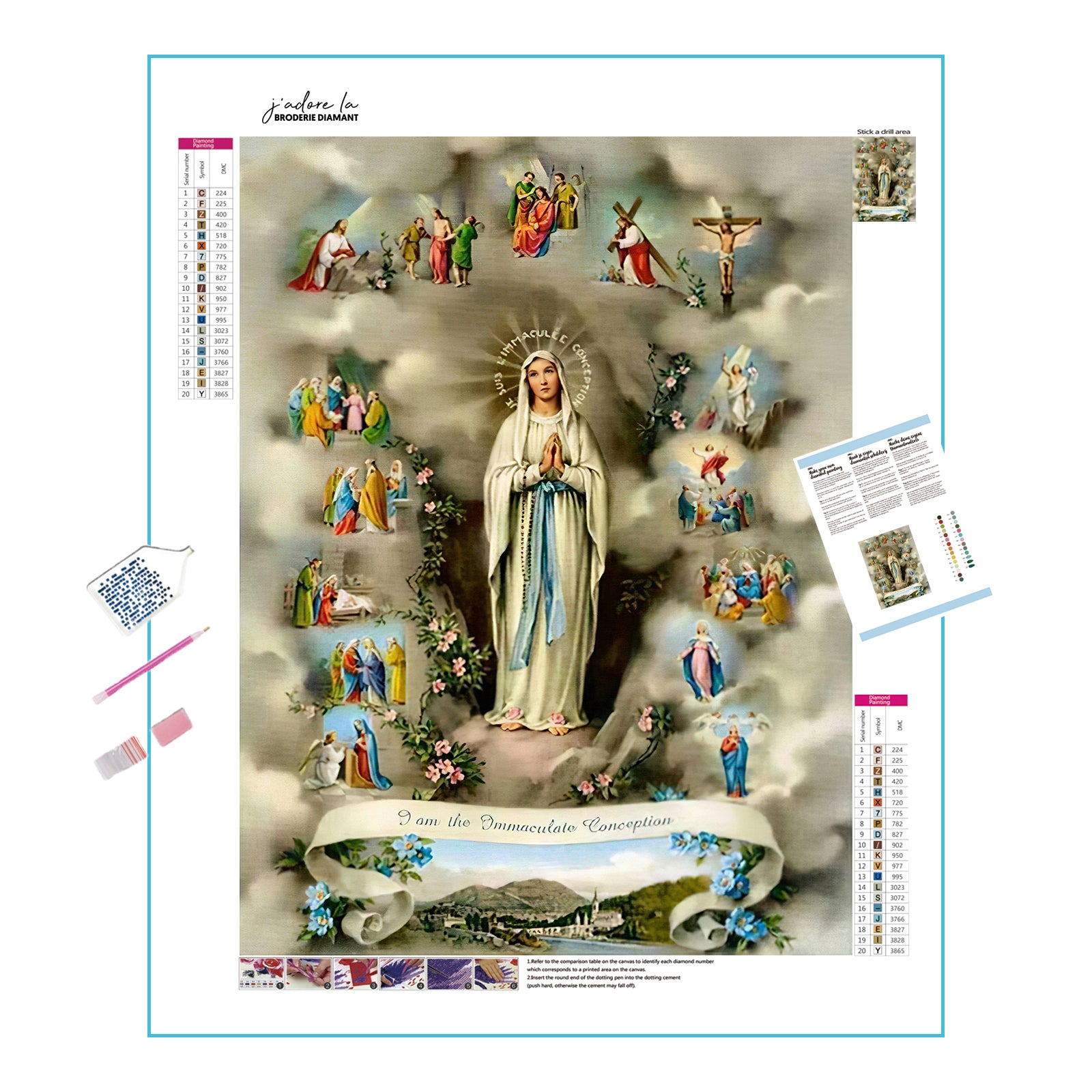 Découvrez les moments clés de la vie de Jésus dans cette broderie diamant. La vie de Jésus - j'adore la broderie diamant