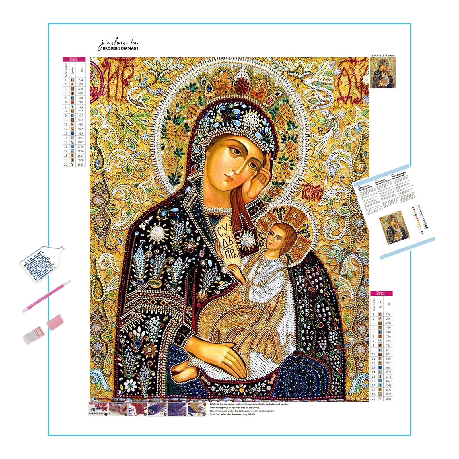 Broderie Diamant - Mère Marie et Jésus