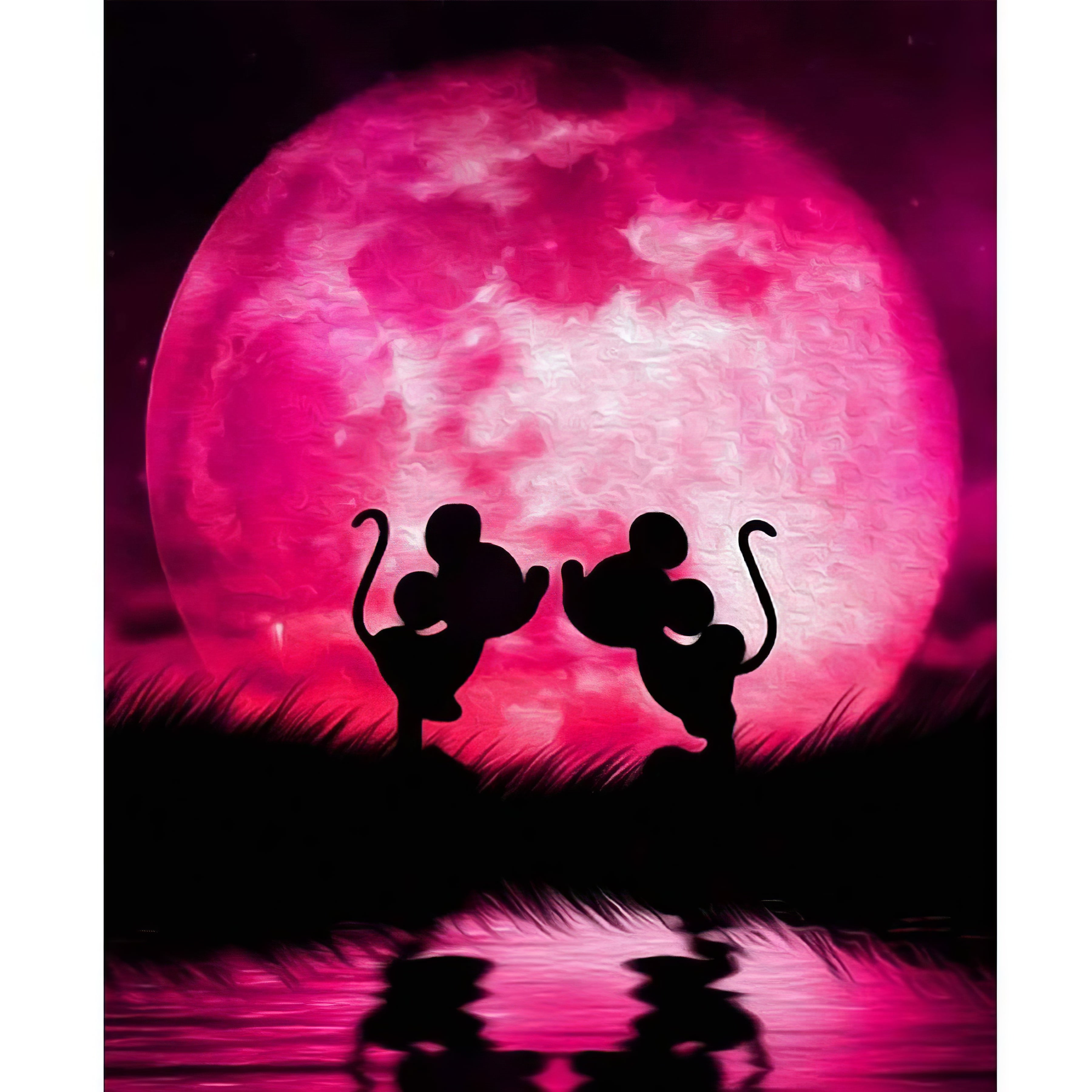 Mickey Mouse et la lune rose