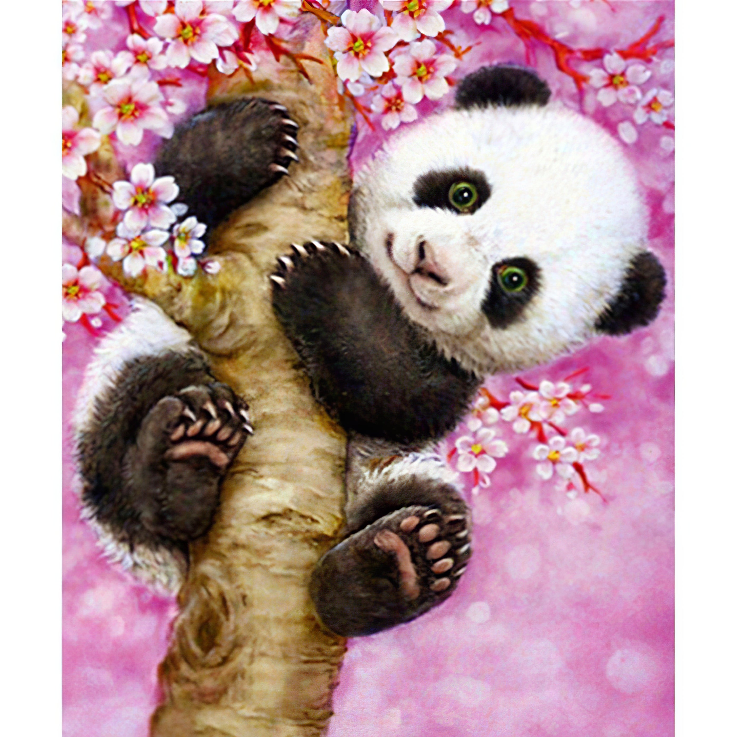 Panda mignon avec art floral dans cette broderie diamant. Panda Flower - j'adore la broderie diamant