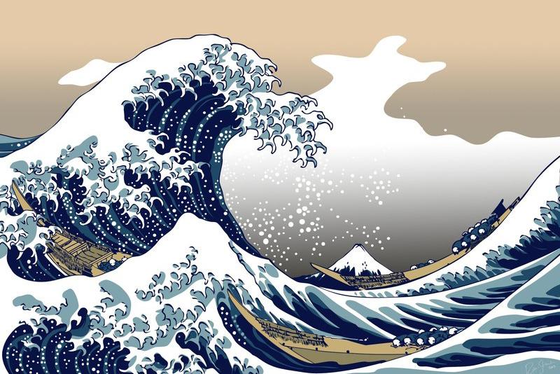 La grande vague au large de KANAGAWA